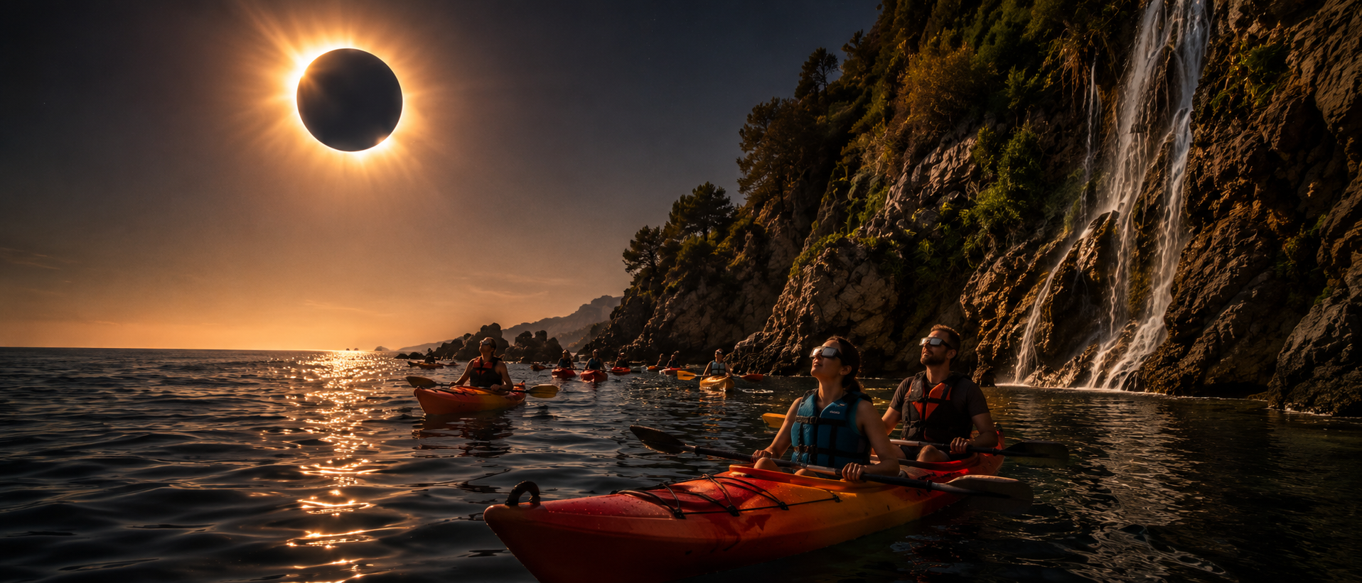 Eclipse en Kayak